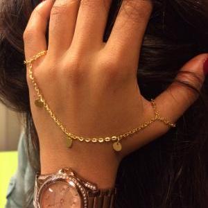 Rouelle Coin Double Connected Knuckle Rings With..