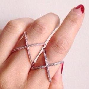 Rouelle Pixie X Ring, Sterling Silver And Cubic..