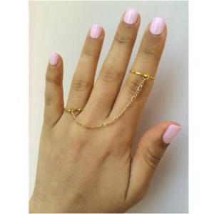 Rouelle Talia Double Connected Knuckle Rings With..
