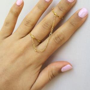 Rouelle Talia Double Connected Knuckle Rings With..