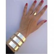 Rouelle GISELE Cuff Handpiece: Hand-piece, cuff, bracelet, ring-bracelet, slave bracelet, slave chain, hand chain