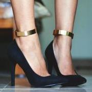 Rouelle LUNA Set of Two Cuff Anklet Bracelets: anklet, silver cuff, ankle, gold anklet, fashion anklet, cuff anklet