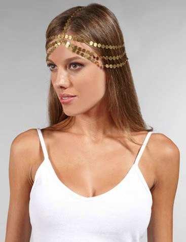 Rouelle Venus Headpiece: 7 Strand Gold Coin, Head Piece, Hair Chain, Hair Piece, Head Chain