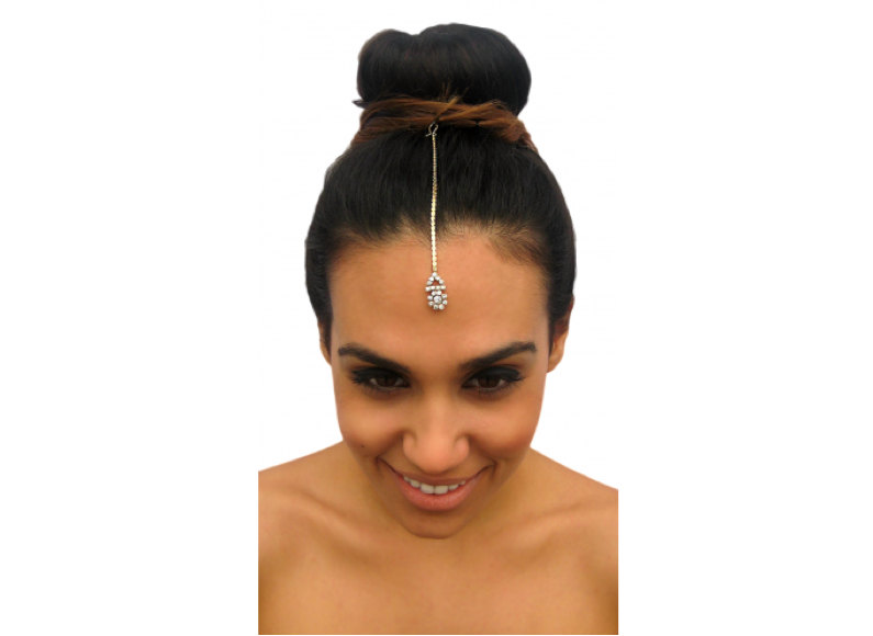 Rouelle Blush Forehead Piece Tikka In Silver, Head Piece, Hair Chain, Hair Piece, Head Chain