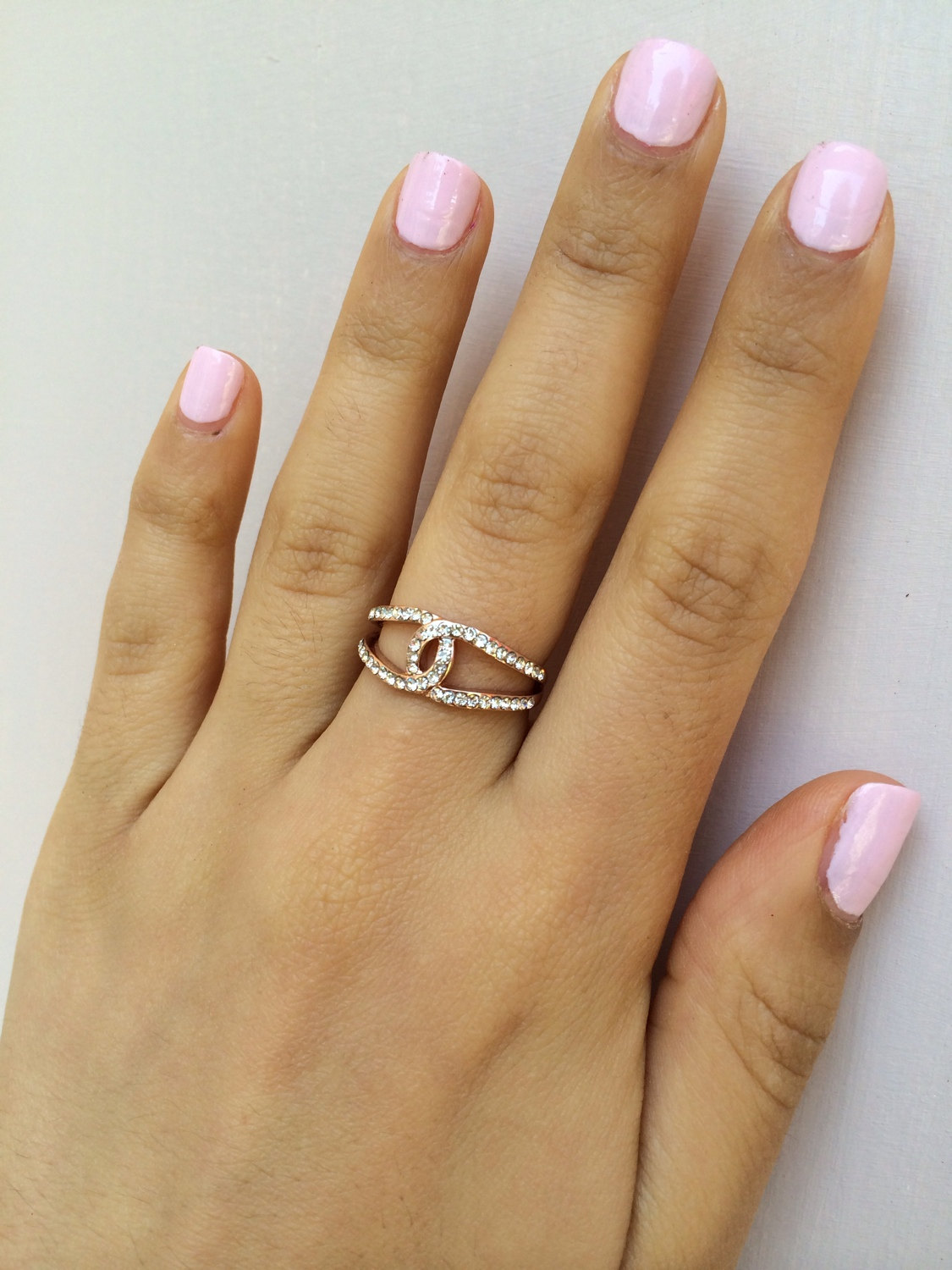 Rouelle Ella 18kt Karat Rose Or White Gold Plated Twist Ring: Dainty Stack, Midi, Above The Knuckle Rings.
