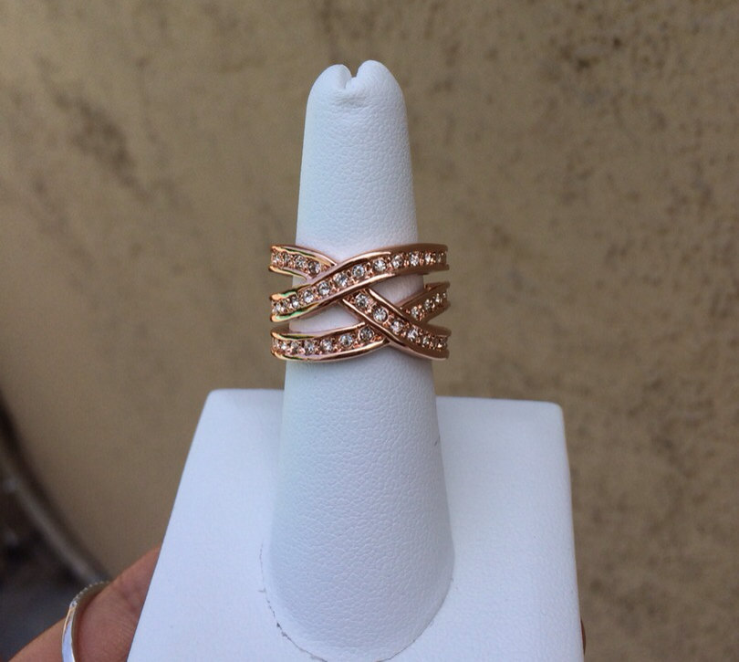 Rouelle Chloe Ring, Rose Gold Plated And Crystal Ring