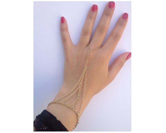 Rouelle Spirit Handpiece: Hand-piece, Bracelet, Ring-bracelet, Slave Bracelet, Slave Chain, Hand Chain