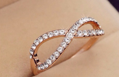 Rouelle INFINITE 18kt Rose or Silver Platinum Plated Infinity Ring: Dainty Stack, Midi, Above the Knuckle Rings